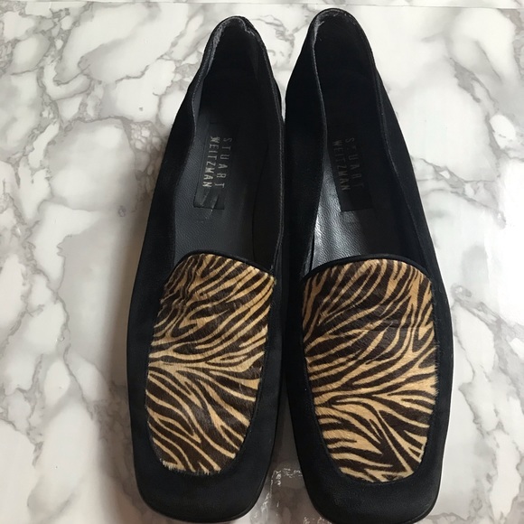 Stuart Weitzman Suede Loafers w/ Tiger Print - Picture 2 of 4